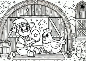 HĂžna som la gylne egg fargelegge