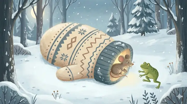 Musen og frosken finner skinnvotten