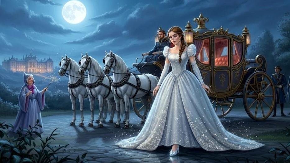 Klar for ball i magisk vogn