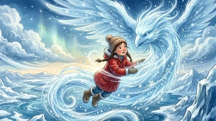 Nordavinden løfter henne